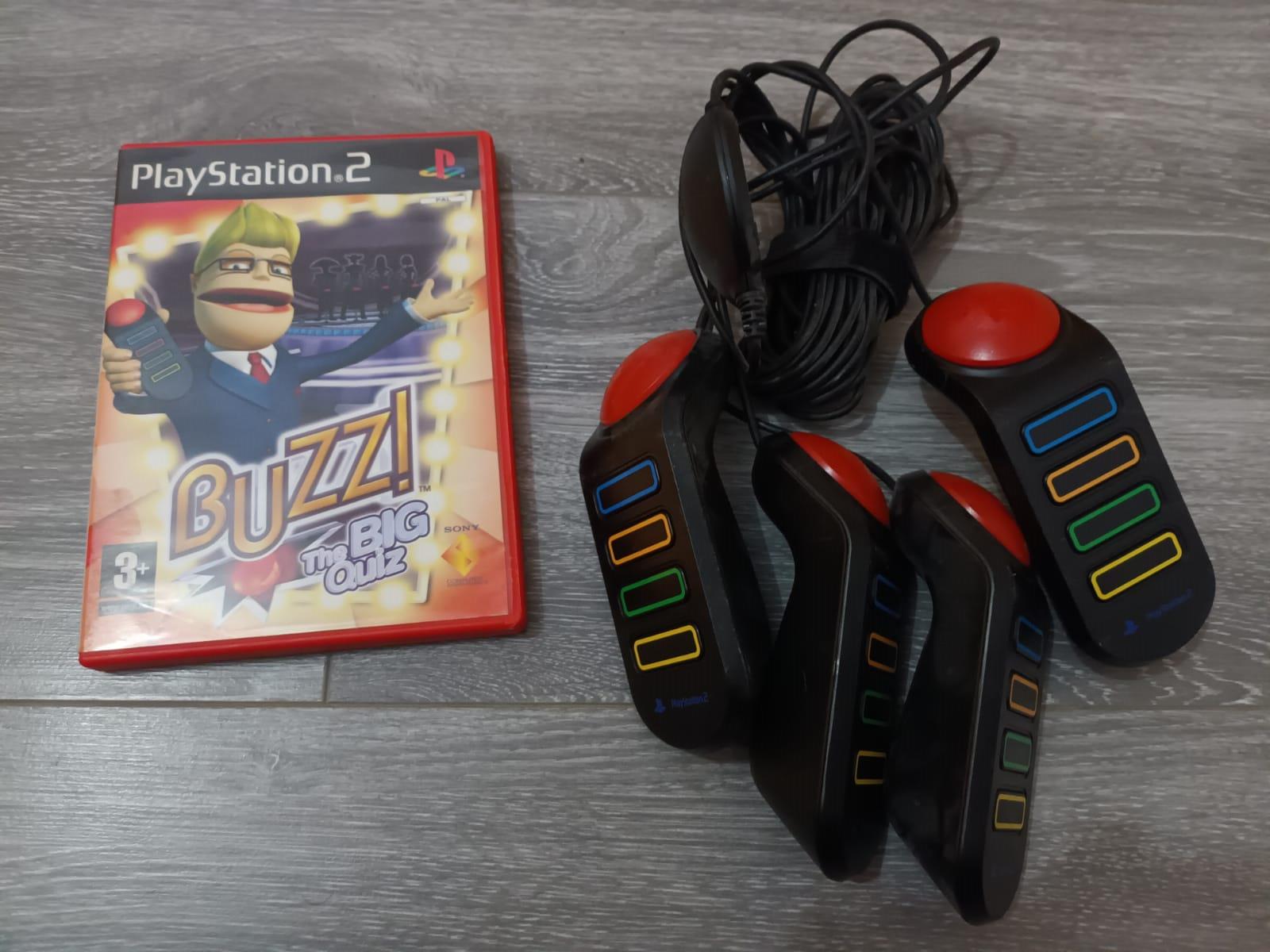 Set 4 Buzz Controller + Buzz The big quiz - PlayStation PS2