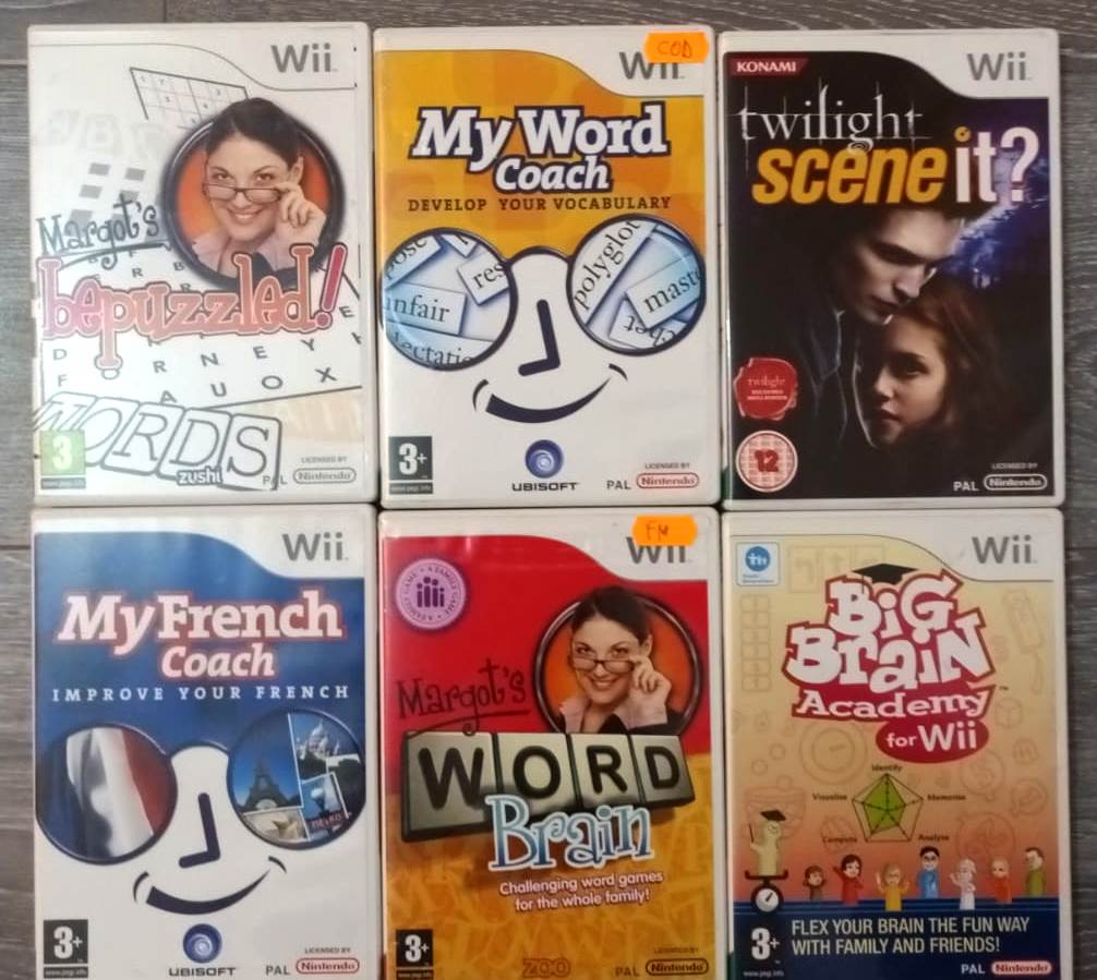 Joc Nintendo Wii Big Brain Academy + Margot Word + My French Coach + Twilight Scene it + My word Coach + bepuzzled