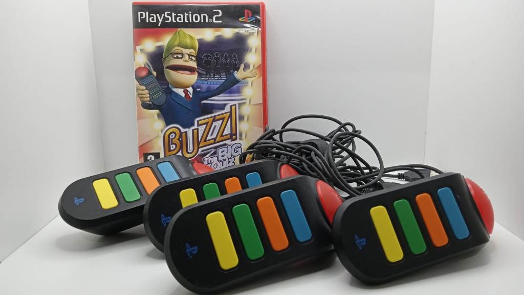 Set 4 Buzz Controller + Buzz The big quiz - PlayStation PS2