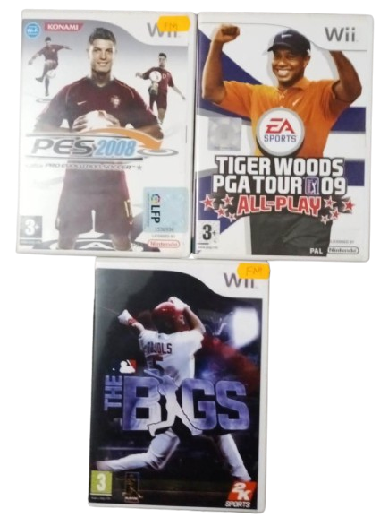 Joc Nintendo Wii Pro EVolution Soccer PES 2008 + The Bigs + Tiger Woods PGA Tour 09