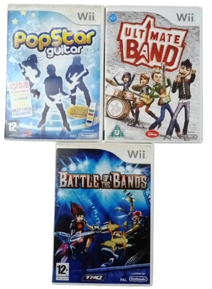 Joc Nintendo Wii Battle of the Bands + Ultimate Band + Popstar Guitar