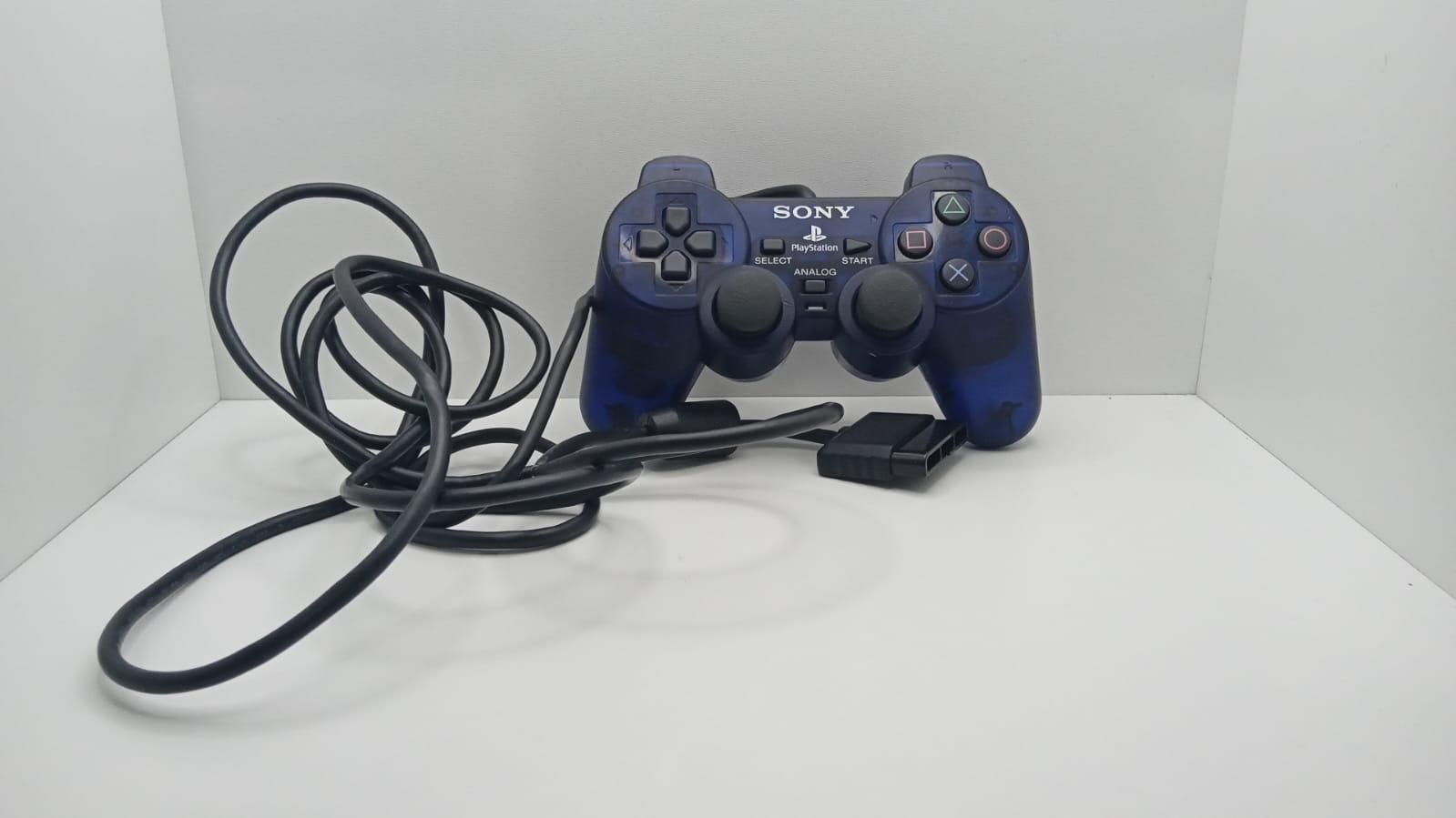 Controller Dualshock  2 PlayStation 2 PS2- SONY® - curatat si reconditionat - albastru transparent